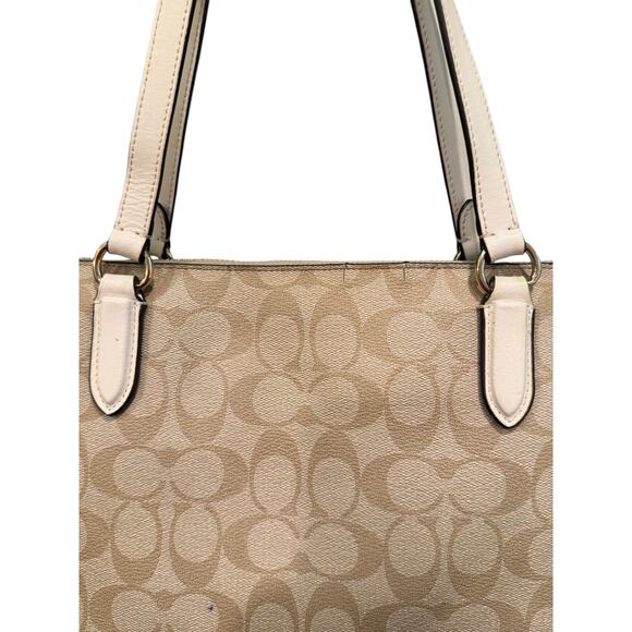 Coach F29208 Shoulder Handbag Tote Pvc All-Over Pattern Light Khaki - Picture 9 of 14